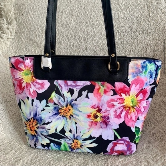 BRACCIALINI NWT & Dust Bag Floral Alessandra Pink Large Tote Bag - Picture 6 of 16